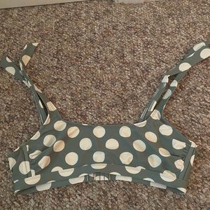 Target size large bikini top green polka dot